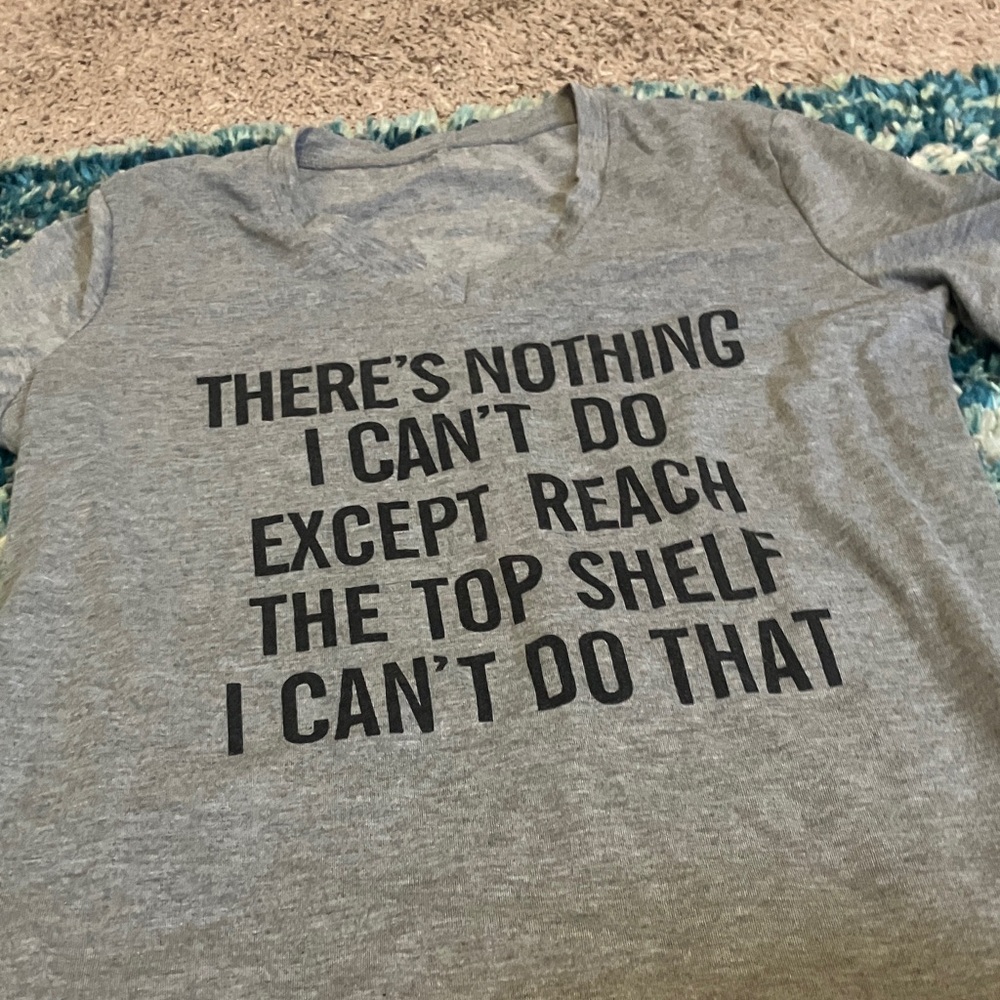 Gray Graphic Tee with Humorous Text